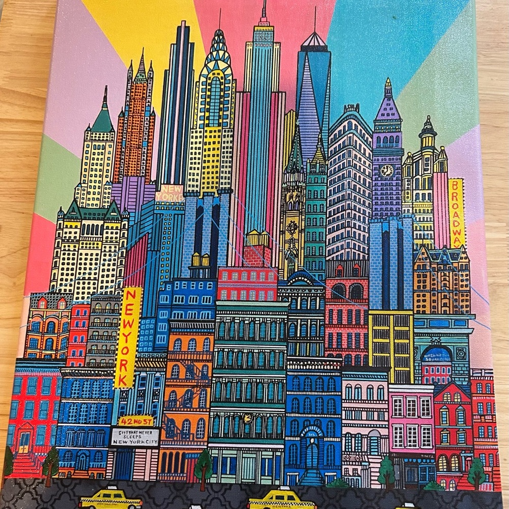 Colorful Cityscape Canvas Art by Pinky Pilots